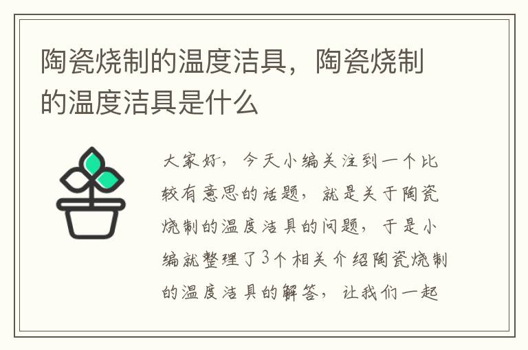 陶瓷烧制的温度洁具，陶瓷烧制的温度洁具是什么