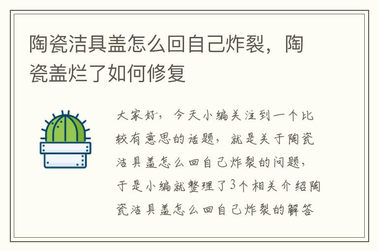 陶瓷洁具盖怎么回自己炸裂，陶瓷盖烂了如何修复