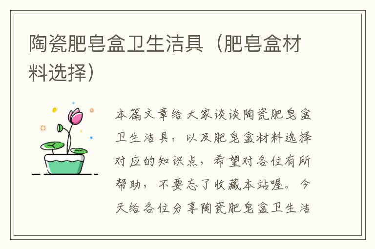 陶瓷肥皂盒卫生洁具（肥皂盒材料选择）