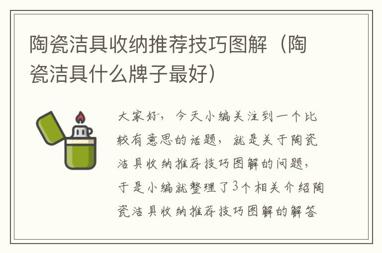 陶瓷洁具收纳推荐技巧图解（陶瓷洁具什么牌子最好）