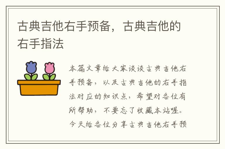 古典吉他右手预备，古典吉他的右手指法