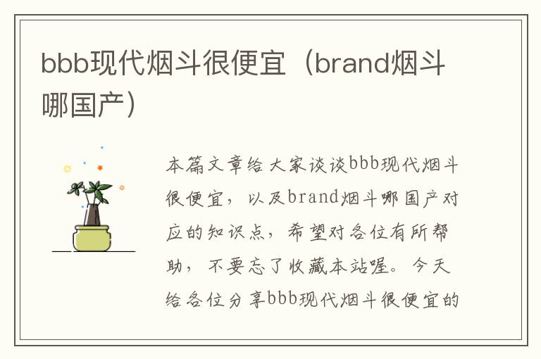 bbb现代烟斗很便宜（brand烟斗哪国产）