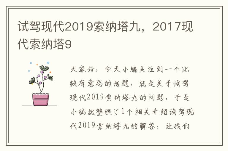 试驾现代2019索纳塔九，2017现代索纳塔9