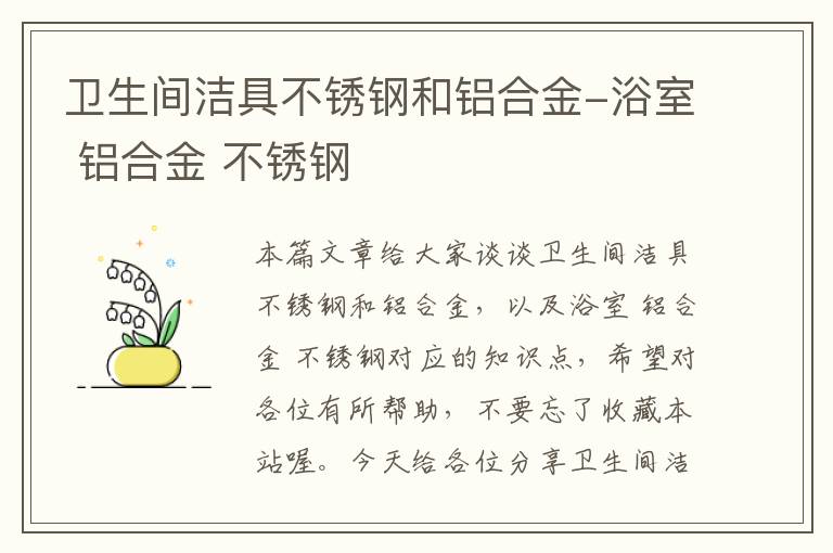 卫生间洁具不锈钢和铝合金-浴室 铝合金 不锈钢