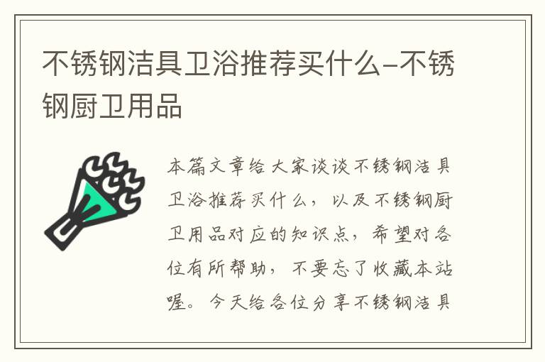 不锈钢洁具卫浴推荐买什么-不锈钢厨卫用品