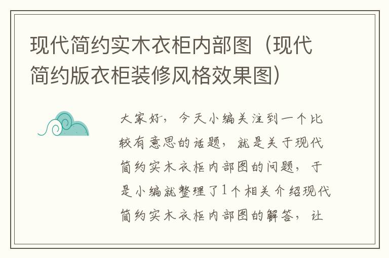 现代简约实木衣柜内部图（现代简约版衣柜装修风格效果图）