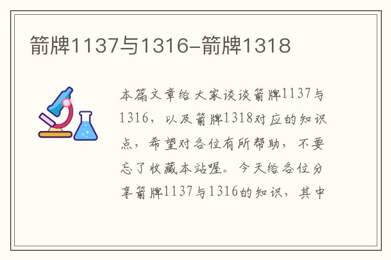 箭牌1137与1316-箭牌1318