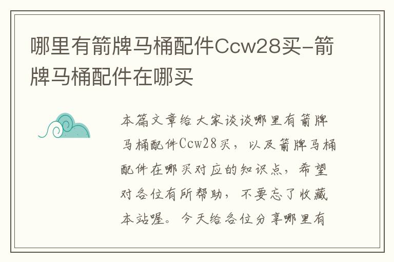 哪里有箭牌马桶配件Ccw28买-箭牌马桶配件在哪买