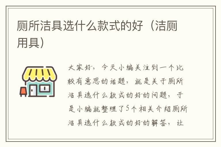 厕所洁具选什么款式的好（洁厕用具）