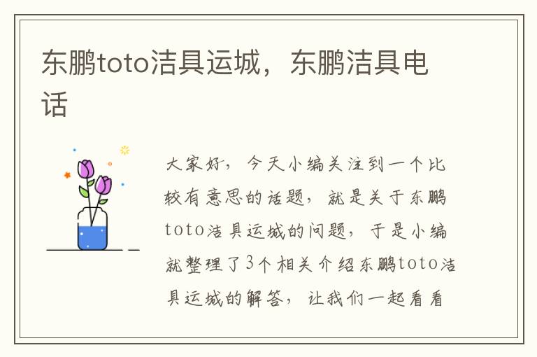 东鹏toto洁具运城，东鹏洁具电话