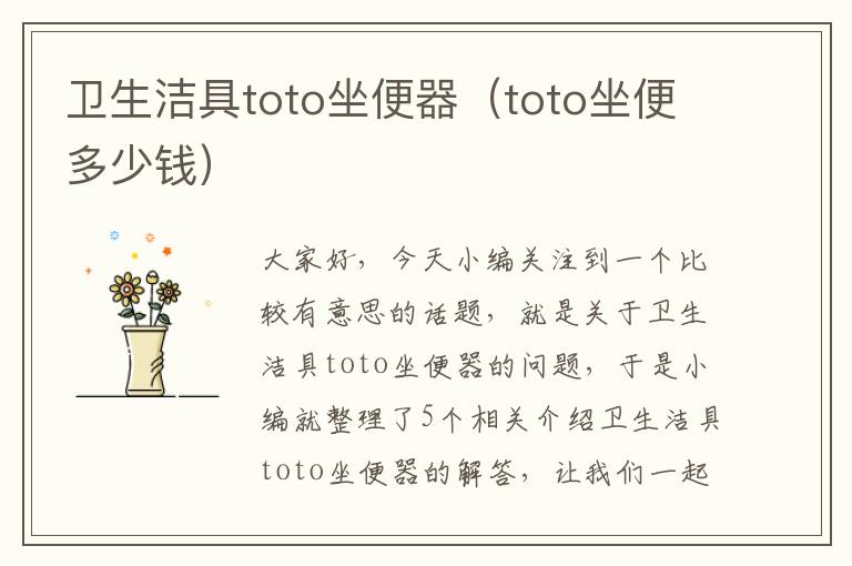 卫生洁具toto坐便器（toto坐便多少钱）