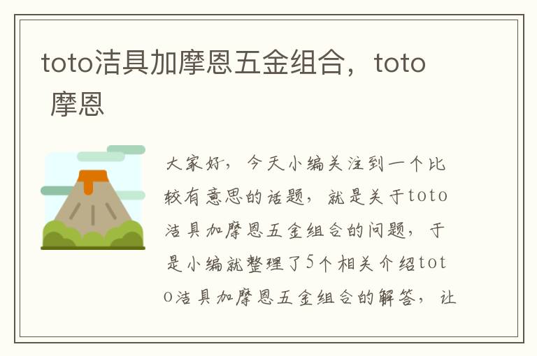 toto洁具加摩恩五金组合，toto 摩恩