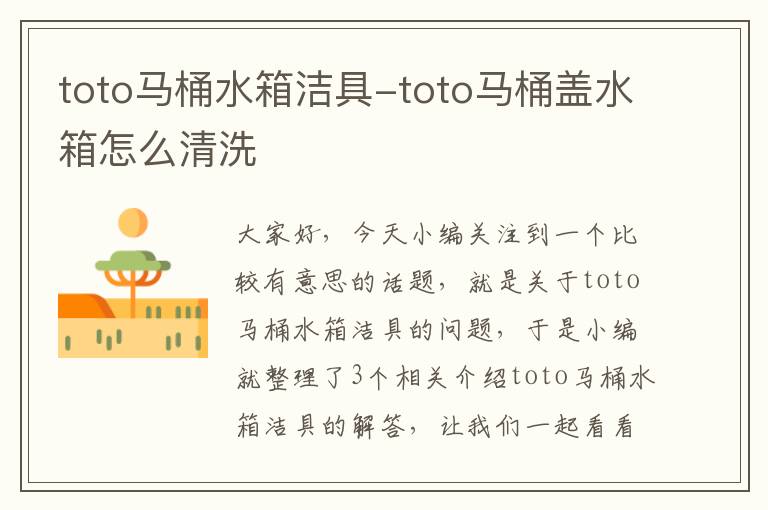 toto马桶水箱洁具-toto马桶盖水箱怎么清洗