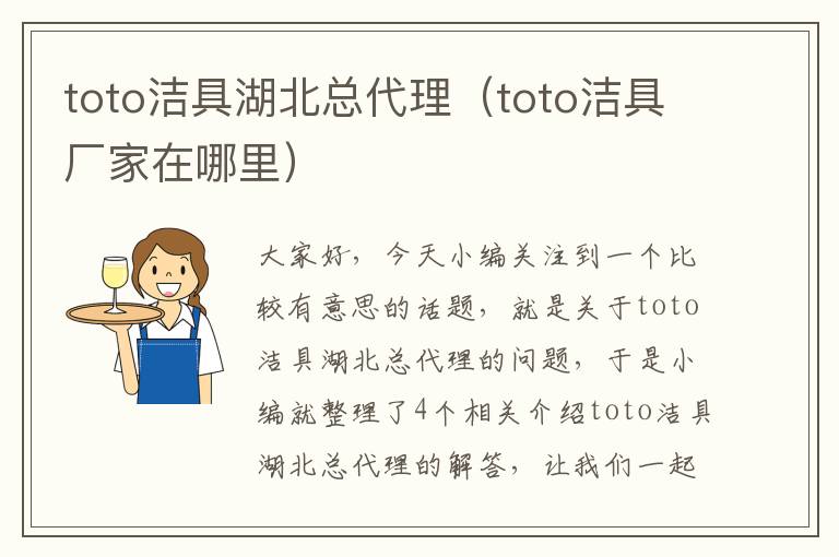 toto洁具湖北总代理（toto洁具厂家在哪里）