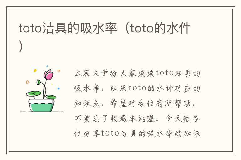 toto洁具的吸水率（toto的水件）