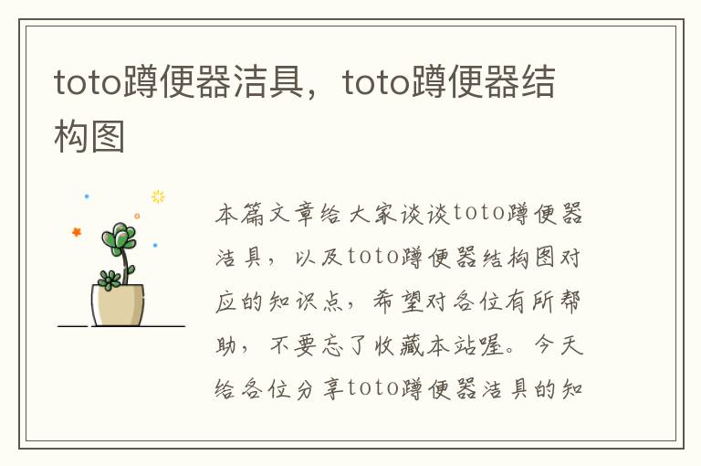 toto蹲便器洁具，toto蹲便器结构图