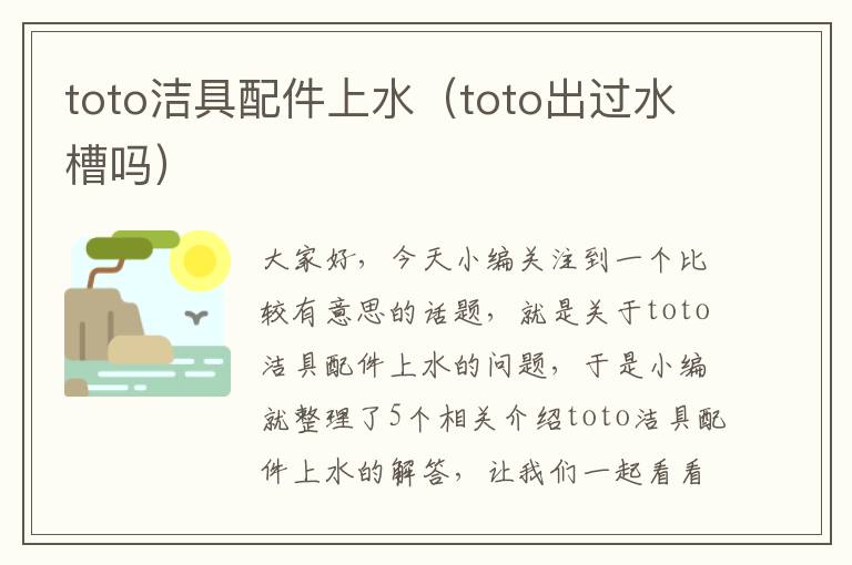 toto洁具配件上水（toto出过水槽吗）