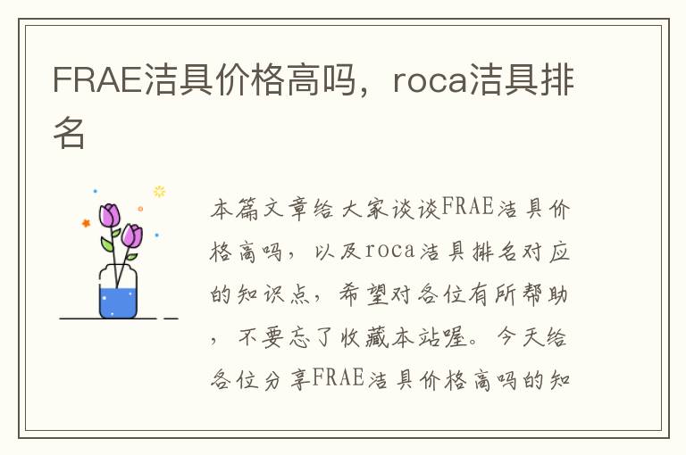 FRAE洁具价格高吗，roca洁具排名