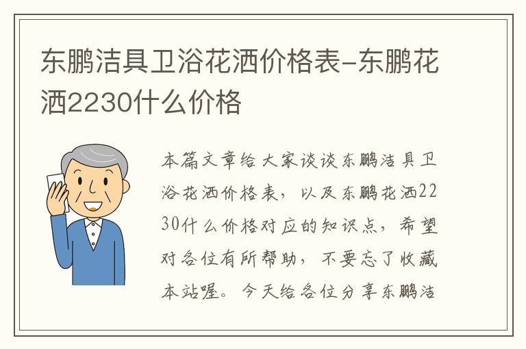 东鹏洁具卫浴花洒价格表-东鹏花洒2230什么价格