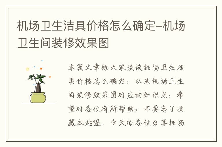 机场卫生洁具价格怎么确定-机场卫生间装修效果图