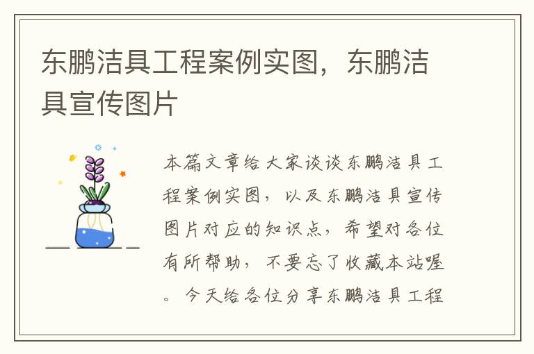 东鹏洁具工程案例实图，东鹏洁具宣传图片