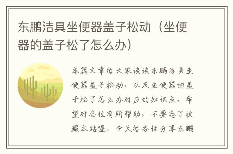 东鹏洁具坐便器盖子松动（坐便器的盖子松了怎么办）