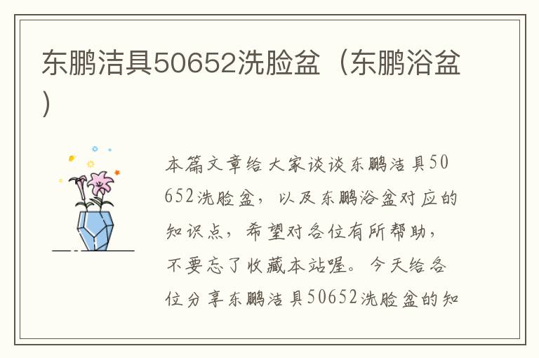 东鹏洁具50652洗脸盆（东鹏浴盆）