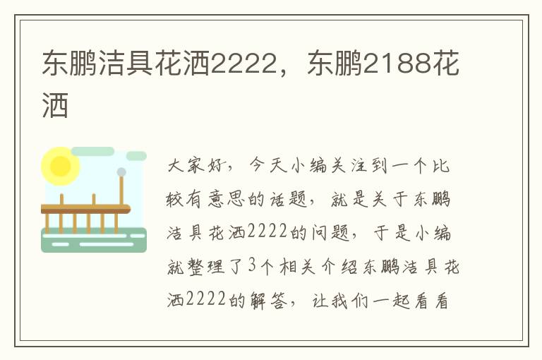 东鹏洁具花洒2222，东鹏2188花洒