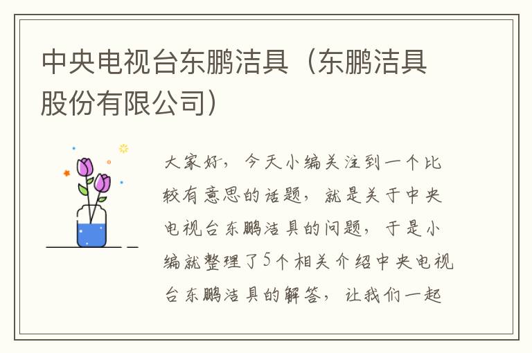 中央电视台东鹏洁具（东鹏洁具股份有限公司）