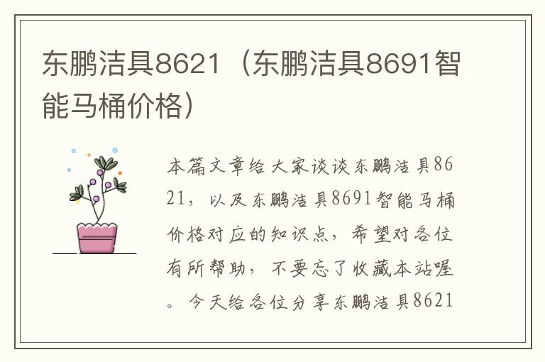 东鹏洁具8621（东鹏洁具8691智能马桶价格）