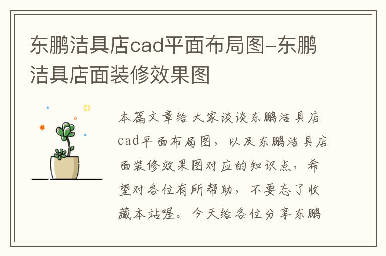 东鹏洁具店cad平面布局图-东鹏洁具店面装修效果图