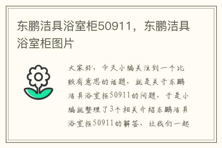 东鹏洁具浴室柜50911，东鹏洁具浴室柜图片