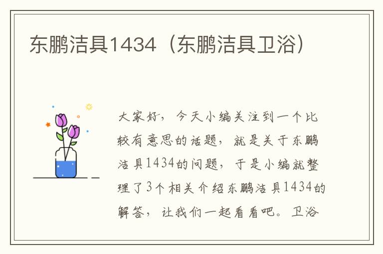 东鹏洁具1434（东鹏洁具卫浴）