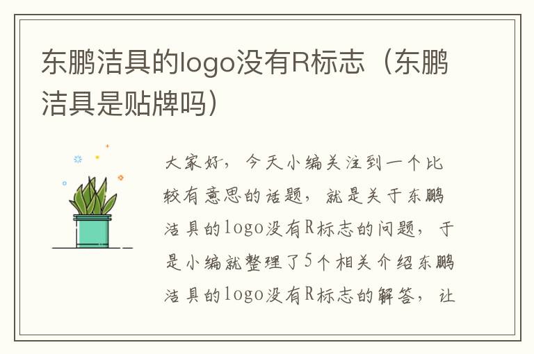 东鹏洁具的logo没有R标志（东鹏洁具是贴牌吗）