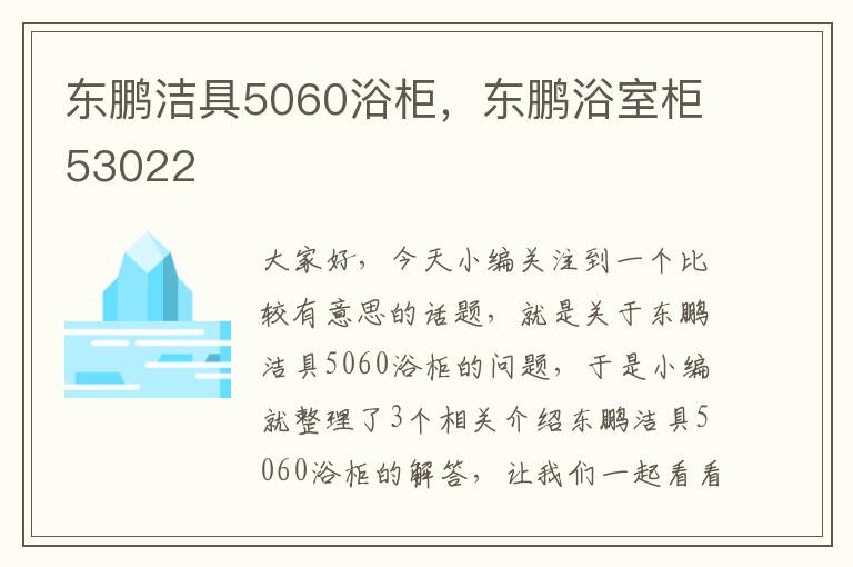 东鹏洁具5060浴柜，东鹏浴室柜53022