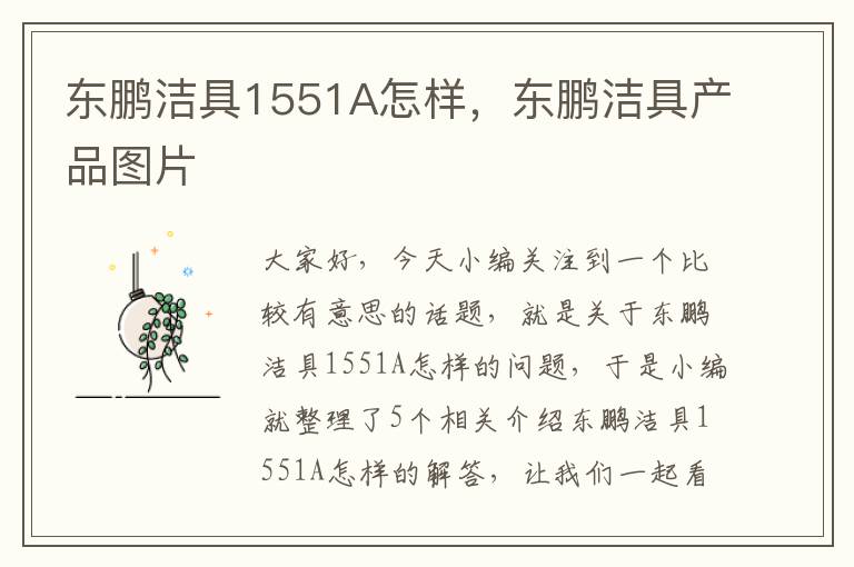 东鹏洁具1551A怎样，东鹏洁具产品图片