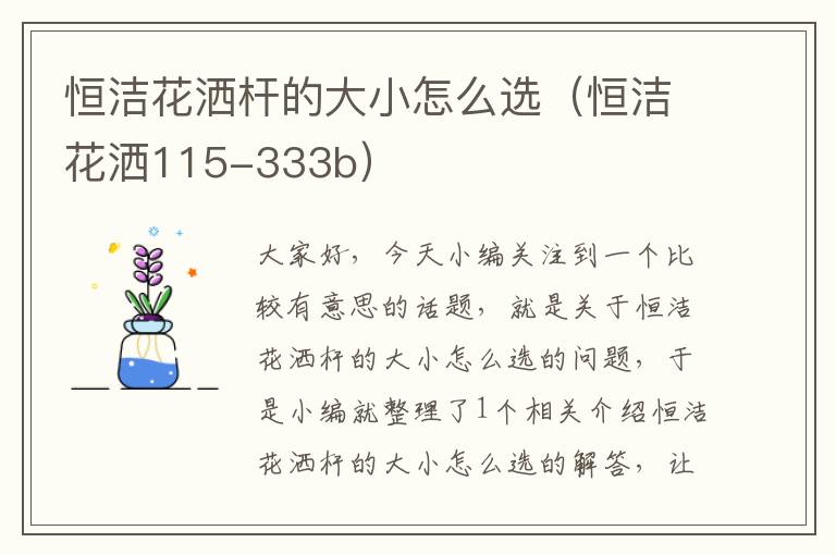 恒洁花洒杆的大小怎么选（恒洁花洒115-333b）