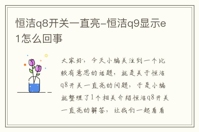 恒洁q8开关一直亮-恒洁q9显示e1怎么回事