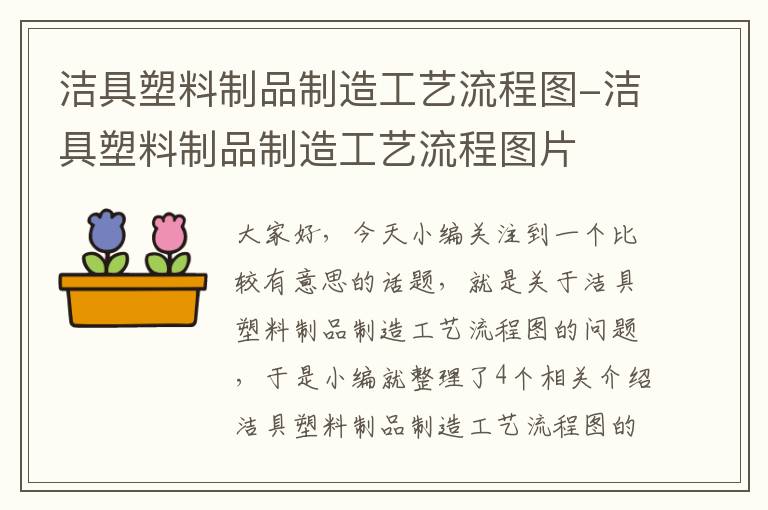 洁具塑料制品制造工艺流程图-洁具塑料制品制造工艺流程图片