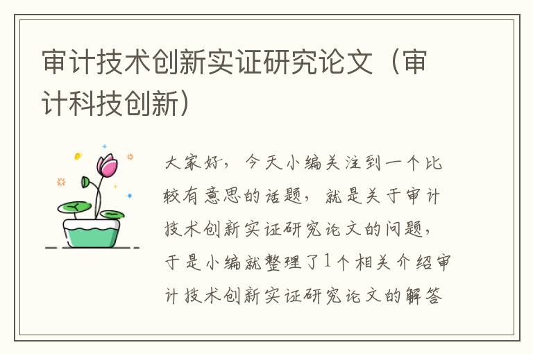 审计技术创新实证研究论文（审计科技创新）