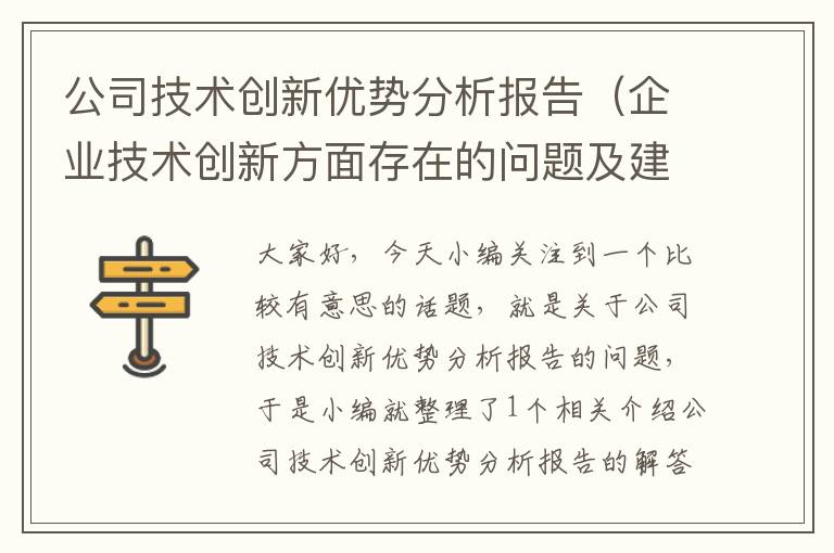 公司技术创新优势分析报告（企业技术创新方面存在的问题及建议）